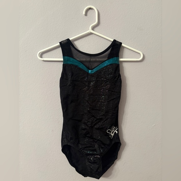 Black and Teal GK Elite Nastia Liukin Gymnastics Leotard - Picture 1 of 4